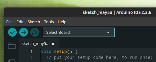 A screenshot of the new Arduino IDE, an option is directly available with one click without adding much clutter.